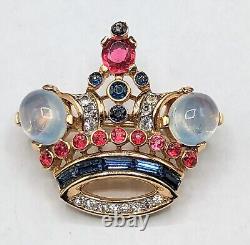 Trifari Rhinestone Crown 1944s Alfred Philippe Des 137542 Vintage Brooch Pin