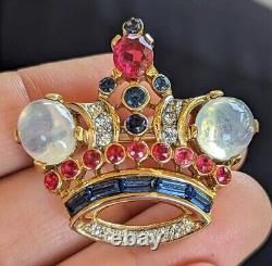 Trifari Rhinestone Crown 1944s Alfred Philippe Des 137542 Vintage Brooch Pin