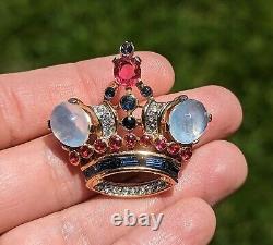 Trifari Rhinestone Crown 1944s Alfred Philippe Des 137542 Vintage Brooch Pin