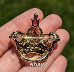 Trifari Rhinestone Crown 1944s Alfred Philippe Des 137542 Vintage Brooch Pin