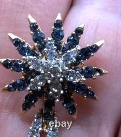 Trifari Rhinestone Fireworks Earrings Starflight Alfred Philippe 1966 Clip On