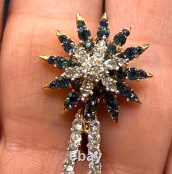 Trifari Rhinestone Fireworks Earrings Starflight Alfred Philippe 1966 Clip On