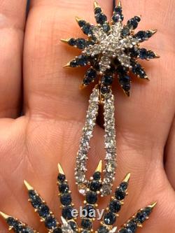 Trifari Rhinestone Fireworks Earrings Starflight Alfred Philippe 1966 Clip On