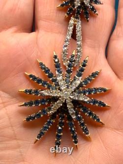 Trifari Rhinestone Fireworks Earrings Starflight Alfred Philippe 1966 Clip On