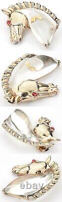 Trifari Sterling'Alfred Philippe' Jelly Belly Horse Head Pin Clip