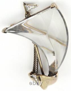 Trifari Sterling'Alfred Philippe' Jelly Belly Sailboat Pin