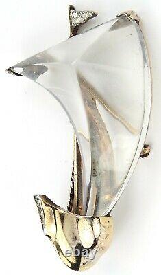 Trifari Sterling'Alfred Philippe' Jelly Belly Sailboat Pin