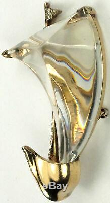 Trifari Sterling'Alfred Philippe' Jelly Belly Sailboat Pin
