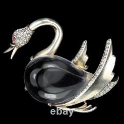 Trifari Sterling'Alfred Philippe' Jelly Belly Swan Pin