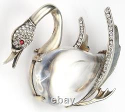 Trifari Sterling'Alfred Philippe' Jelly Belly Swan Pin