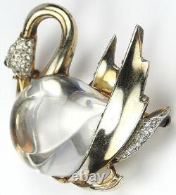 Trifari Sterling'Alfred Philippe' Jelly Belly Swan Pin