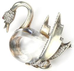 Trifari Sterling'Alfred Philippe' Jelly Belly Swan Pin