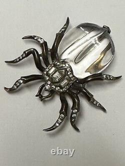 Trifari Sterling Silver Jelly Belly Spider Pin Brooch 1940's Alfred Philippe