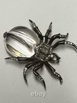 Trifari Sterling Silver Jelly Belly Spider Pin Brooch 1940's Alfred Philippe