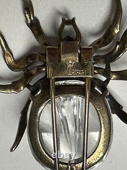 Trifari Sterling Silver Jelly Belly Spider Pin Brooch 1940's Alfred Philippe