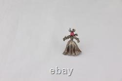 Trifari Sterling Silver Straw Girl BROOCH Nenette 1943 Alfred Philippe Rag Doll