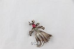 Trifari Sterling Silver Straw Girl BROOCH Nenette 1943 Alfred Philippe Rag Doll