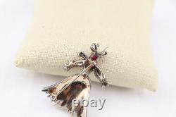 Trifari Sterling Silver Straw Girl BROOCH Nenette 1943 Alfred Philippe Rag Doll