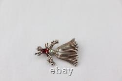 Trifari Sterling Silver Straw Girl BROOCH Nenette 1943 Alfred Philippe Rag Doll