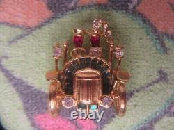 Trifari TM 1996'Alfred Philippe' Romantic Couple Riding in a Vintage Car Pin