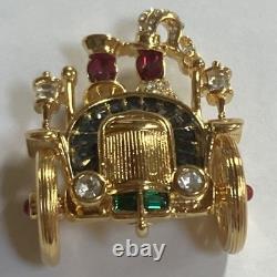 Trifari TM 1996'Alfred Philippe' Romantic Couple Riding in a Vintage Car Pin