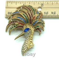 Trifari TM Firebird Alfred Philippe Multicolor Crystals Gold Tone Brooch 1996