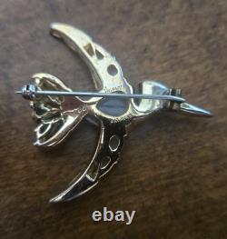 Trifari Vintage Hummingbird Bird Jelly Belly Brooch Pin by Alfred Philippe