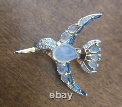 Trifari Vintage Hummingbird Bird Jelly Belly Brooch Pin by Alfred Philippe