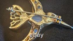 Trifari Vintage Hummingbird Bird Jelly Belly Brooch Pin by Alfred Philippe