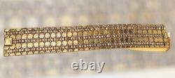 Trifari Vtg 1950's Honeycomb Alfred Philippe Goldplated 7 Bracelet Tessellated
