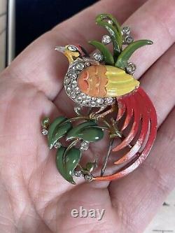 Trifari brooch Bird vintage 1941 s des 126634 Alfred Philippe signet very rare