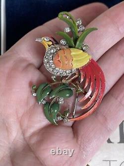 Trifari brooch Bird vintage 1941 s des 126634 Alfred Philippe signet very rare