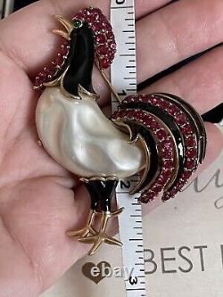 Trifari brooch Rooster large pearl Belly Alfred Philippe vintage 1960s beautiful