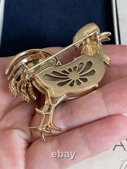 Trifari brooch Rooster large pearl Belly Alfred Philippe vintage 1960s beautiful