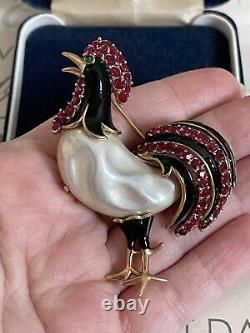 Trifari brooch Rooster large pearl Belly Alfred Philippe vintage 1960s beautiful