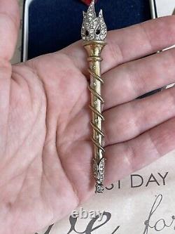 Trifari brooch Torch Alfred Philippe signet Des 149087 1948 rare sterling silver