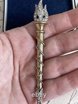 Trifari brooch Torch Alfred Philippe signet Des 149087 1948 rare sterling silver