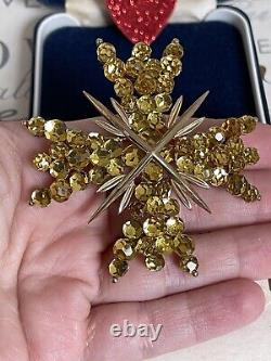 Trifari brooch & earrings Maltese Briolettes Cross 2 P Set Vintage 1966s Rare