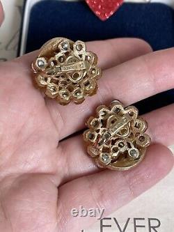 Trifari brooch & earrings Maltese Briolettes Cross 2 P Set Vintage 1966s Rare