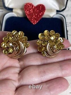 Trifari brooch & earrings Maltese Briolettes Cross 2 P Set Vintage 1966s Rare