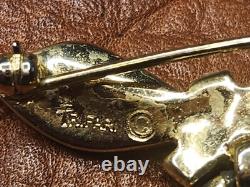 Two Rare Vintage Crown Trifari Alfred Philippe Rhinestone Poodle Dog Pin Brooch