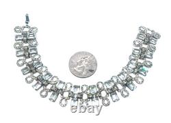 Unique Alfred Philippe Crown Trifari Art Deco Rhinestone Inset Bracelet! Superb