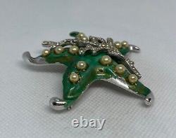 VERY RARE Alfred Philippe Crown Trifari Green Starfish Brooch