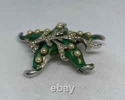 VERY RARE Alfred Philippe Crown Trifari Green Starfish Brooch