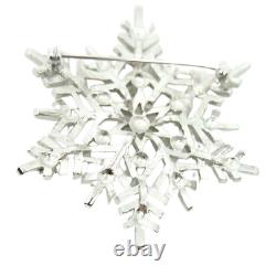 VINTAGE 1950sRARE CROWN TRIFARI by ALFRED PHILIPPE SILVER SNOWFLAKE BROOCH
