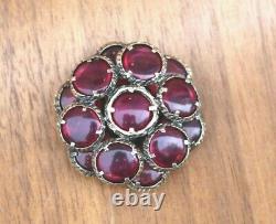 VINTAGE 50's CROWN TRIFARI ALFRED PHILIPPE JELLY BELLY PIN BROOCH PENDANT