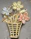 VINTAGE CROWN TRIFARI FRAGONARD FLOWER BASKET BROOCH Alfred Philippe Pastel