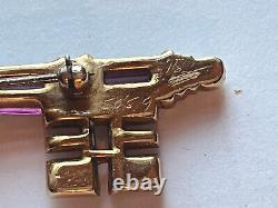 VINTAGE Early Trifari withstones KEY PIN 1950's by Alfred Philippe() hand #