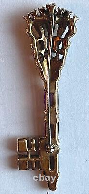 VINTAGE Early Trifari withstones KEY PIN 1950's by Alfred Philippe() hand #