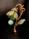 VINTAGE Rare CROWN TRIFARI JADEITE Flower Pin Brooch Alfred Philippe 1950s GLAM